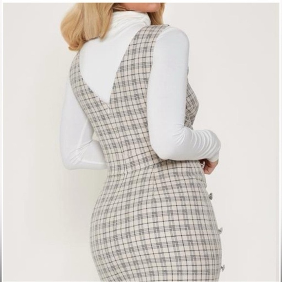 Meshki Jasmin Cross Front Plaid Mini Dress XS - Picture 2 of 11